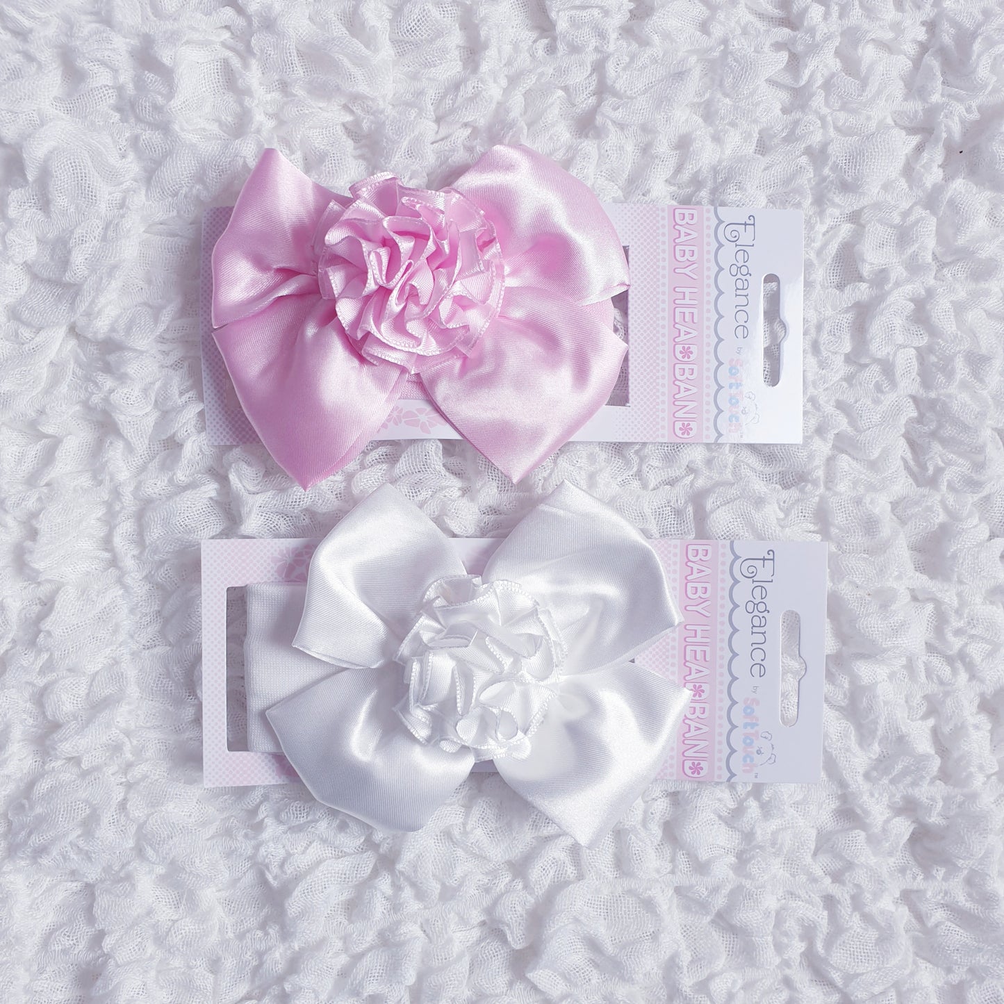 Baby Girls Bow & Flower Headband Pink/White/Red/Beige