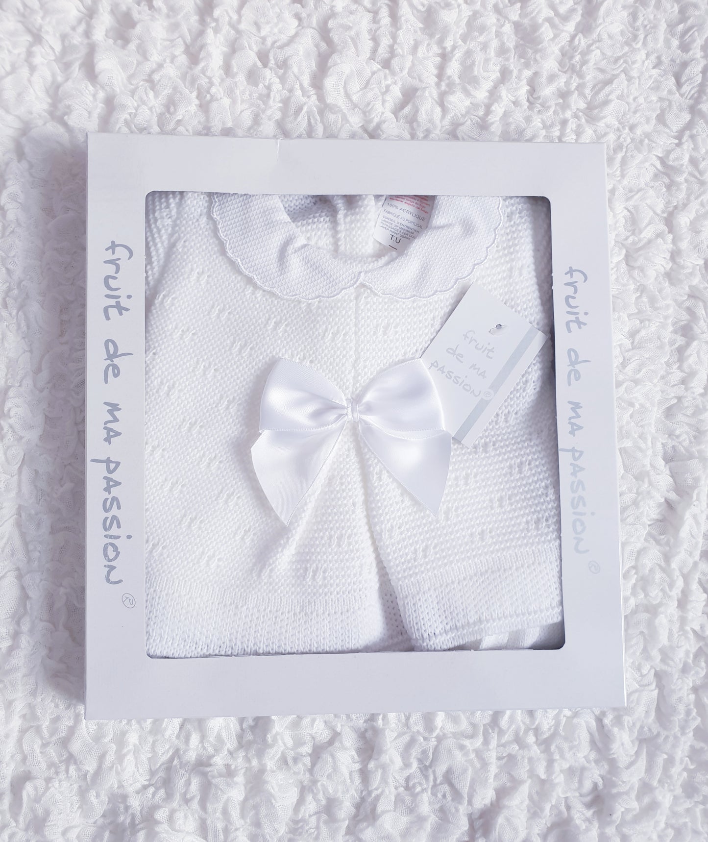 Baby Spanish White Bow Knitted Set
