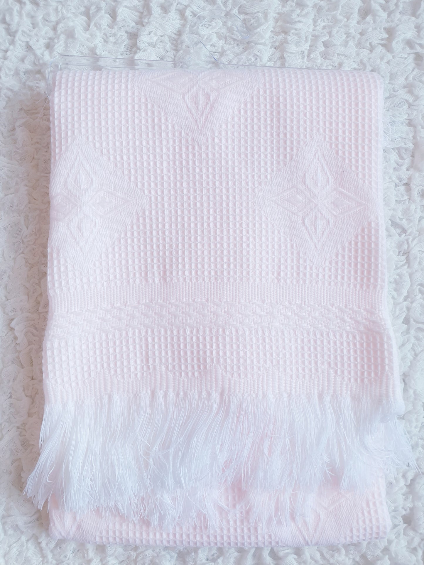 Baby Girls/Boys Spanish Pink/Blue Diamond Shawl Blanket