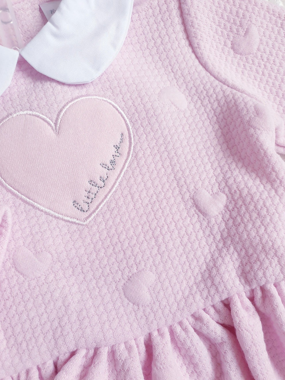 Baby Girls Pink Heart Frilly Jumper Set