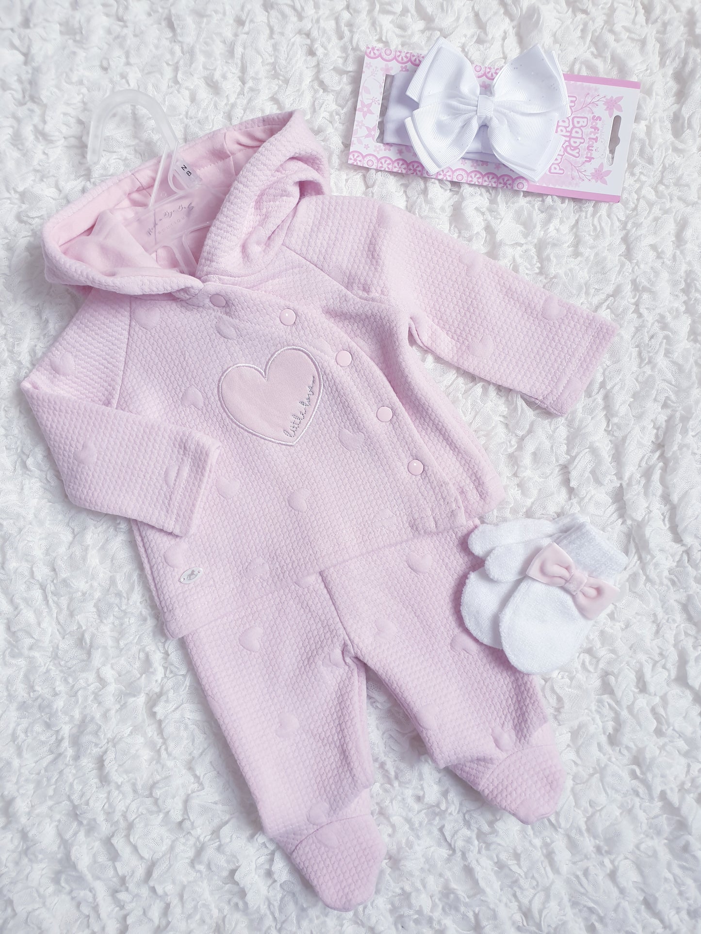 Baby Girls Pink Heart Jacket Set