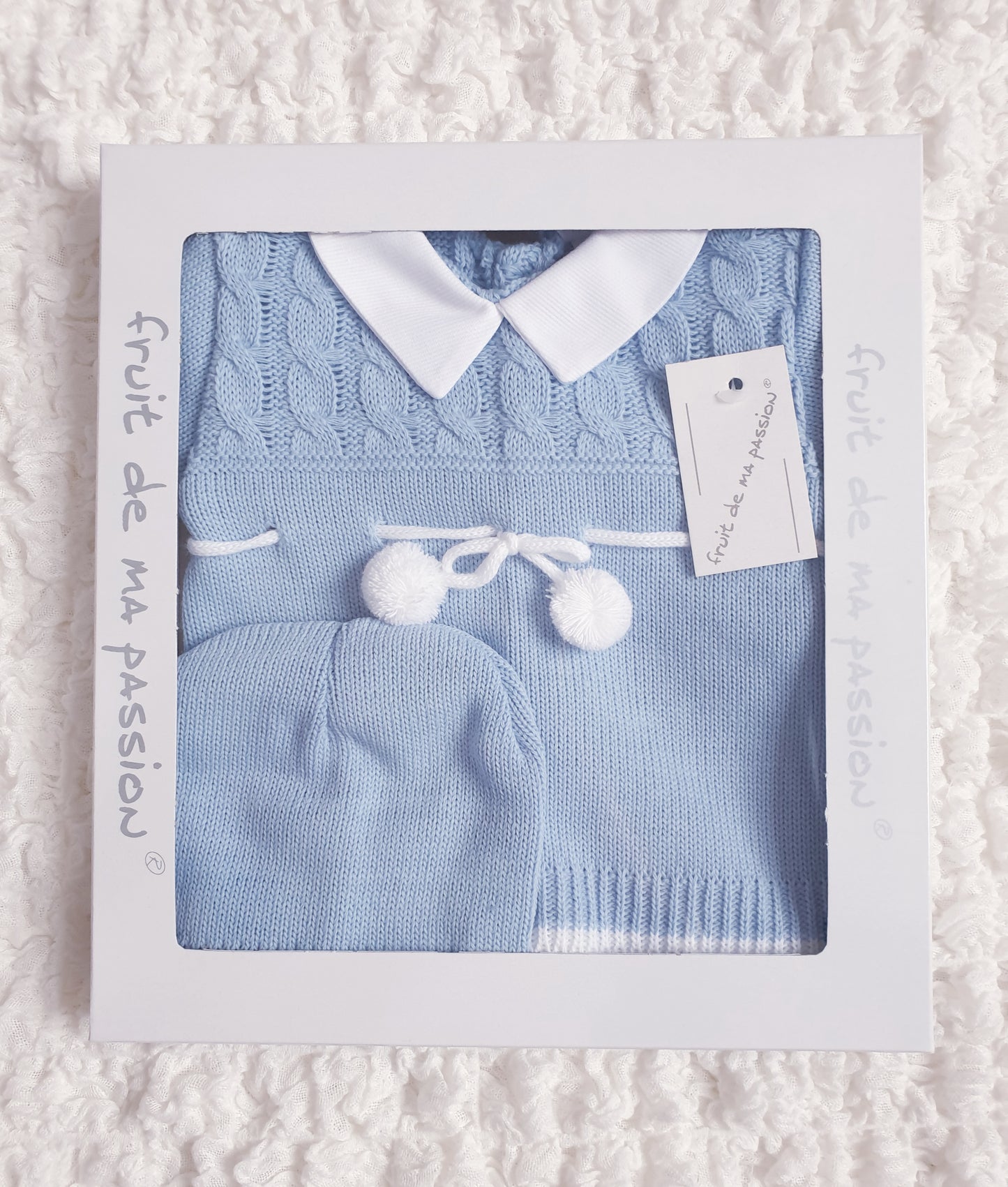 Baby Boys Spanish Blue Knitted 3 Piece Set