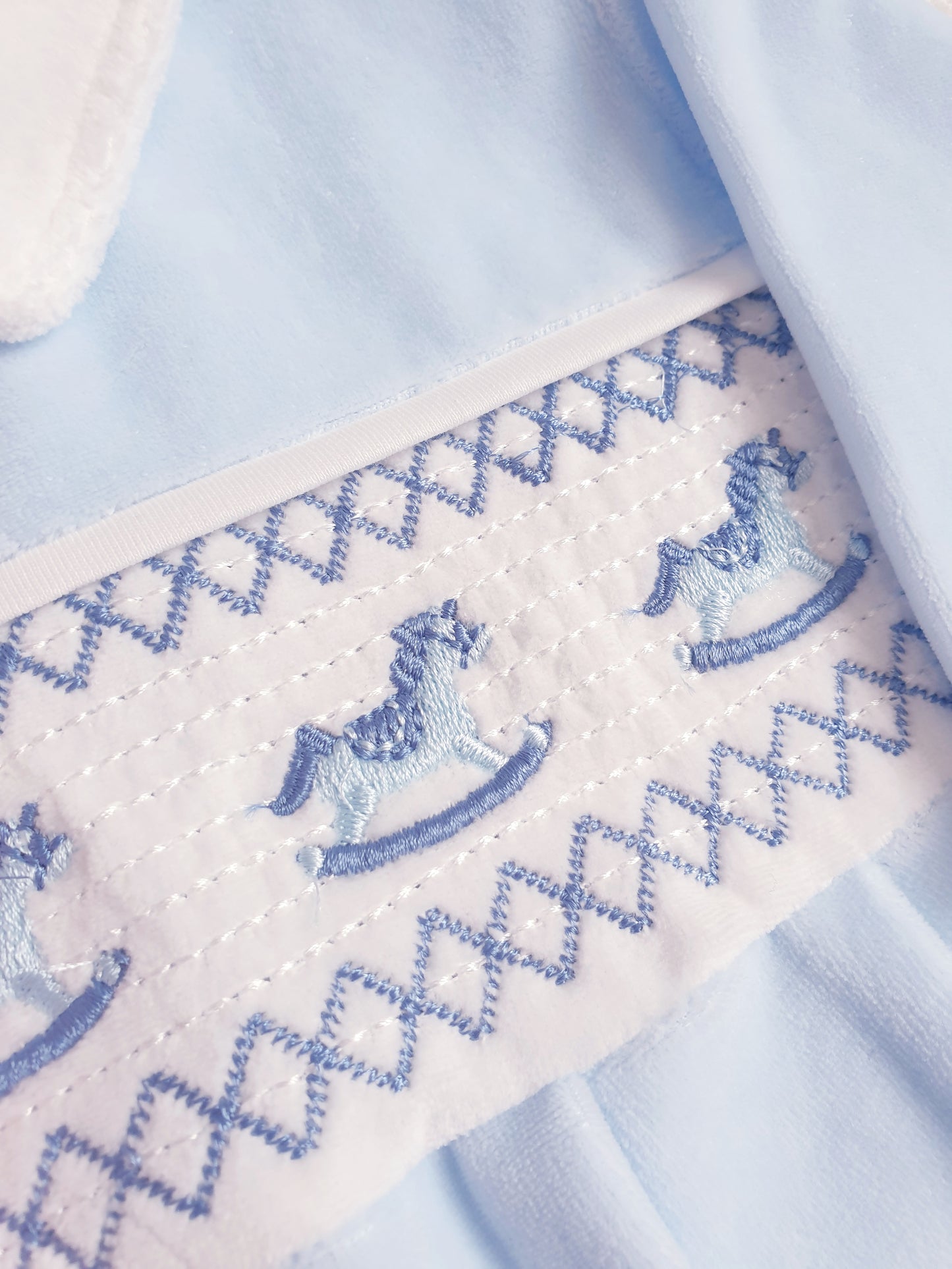 Baby Girls/Boys Rocking Horse Velour Babygrow