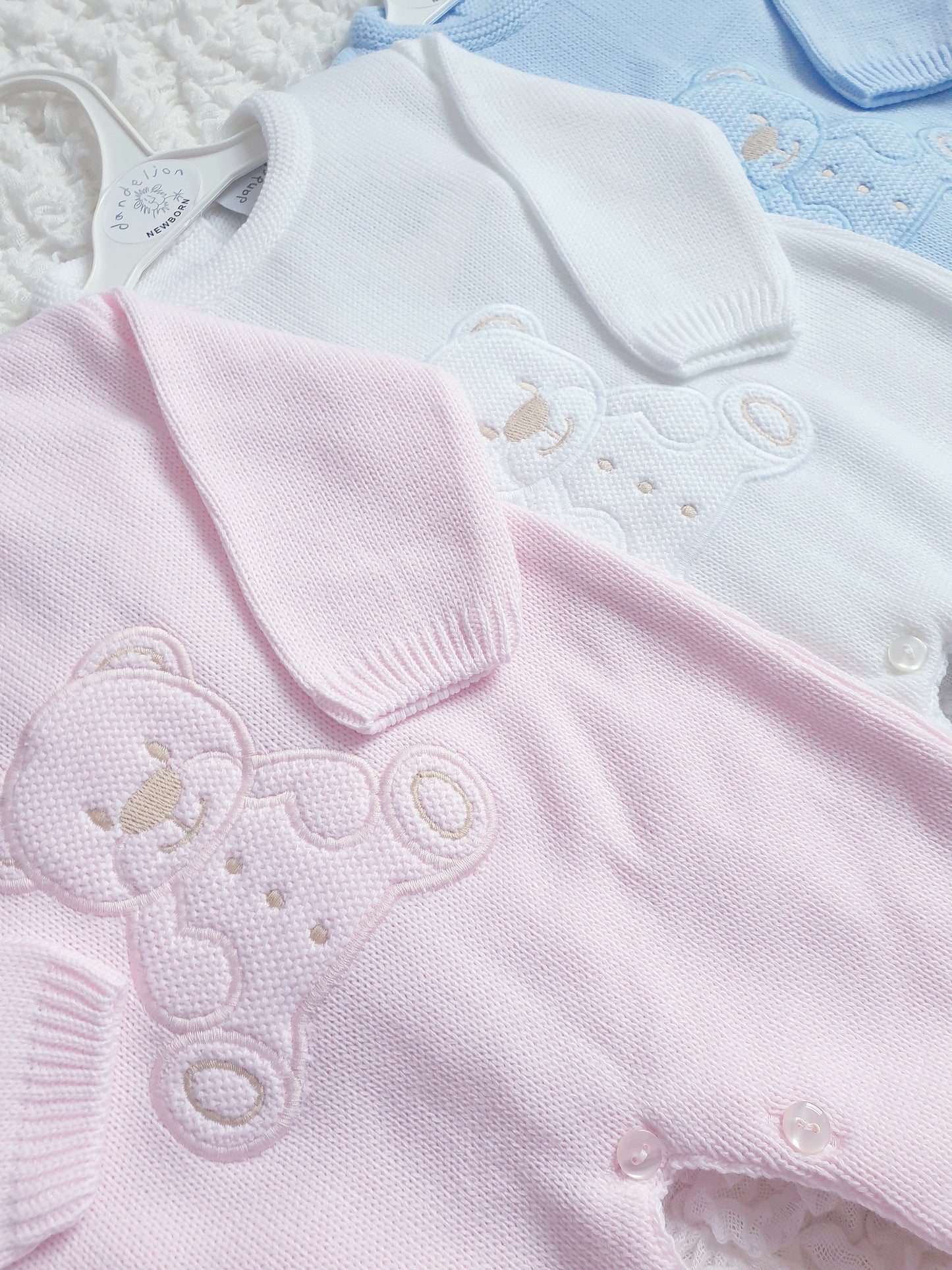 Baby Girls/Boys Knitted Teddy Babygrow