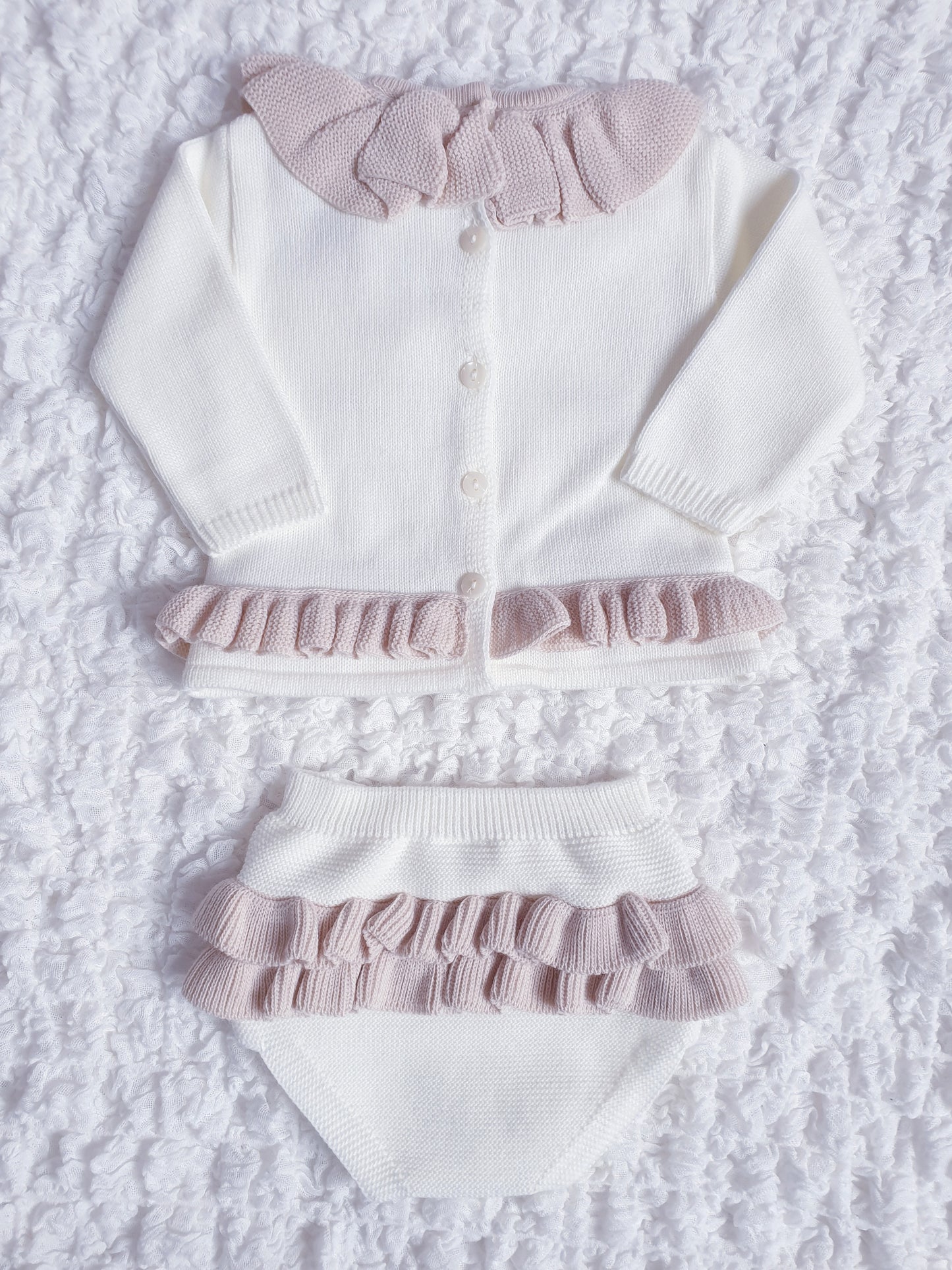 Baby Girls Spanish Cream/Beige Knitted Jam Set