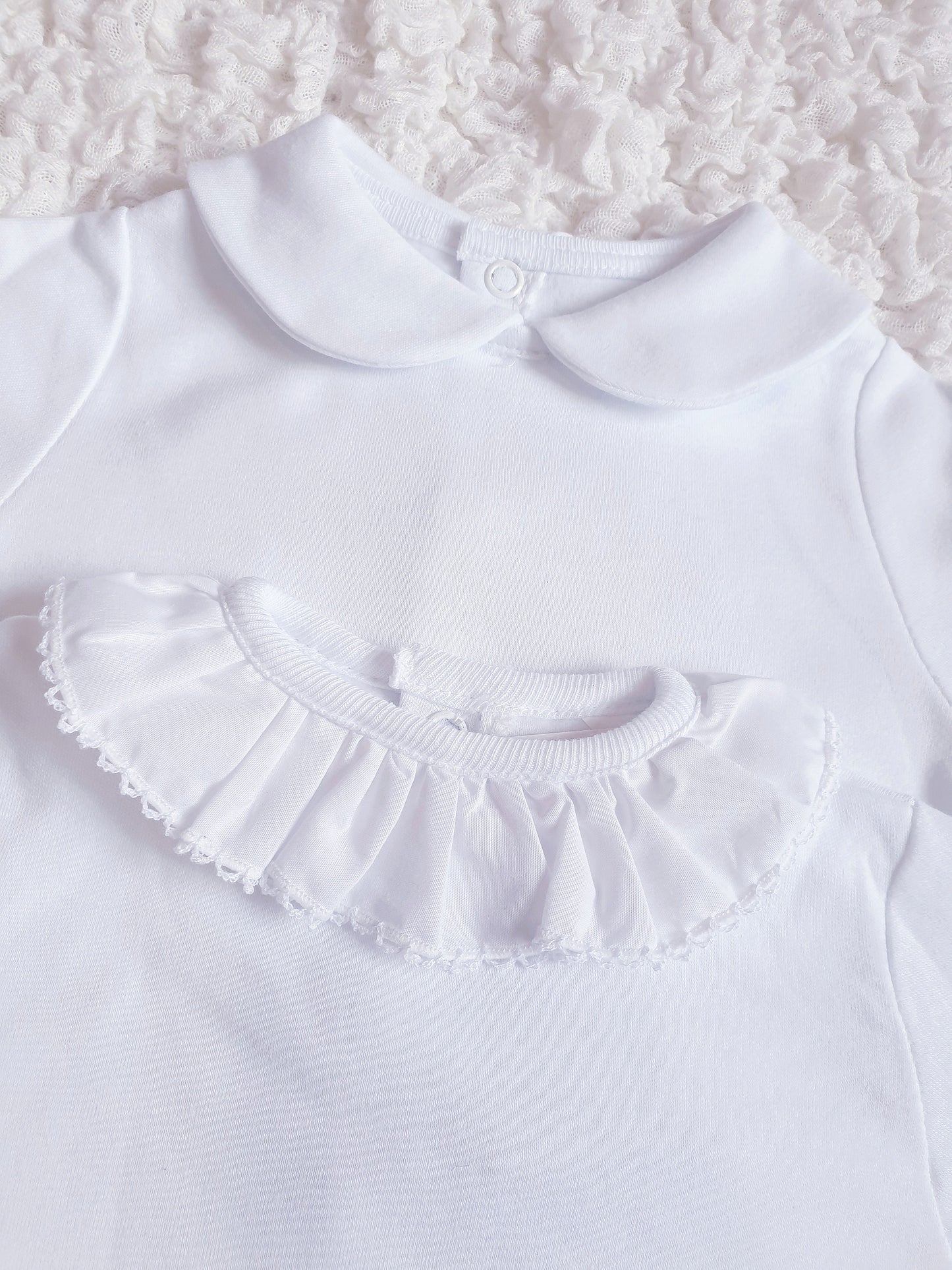 Baby Boys/Girls White Collared Long Sleeve Tshirt