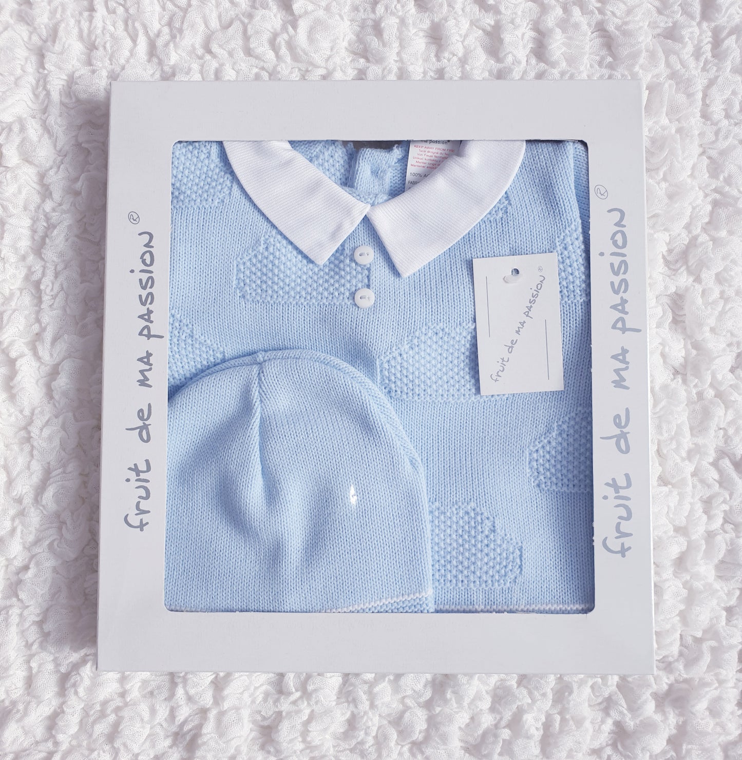 Baby Boys Spanish Blue Knitted 3 Piece Box Set