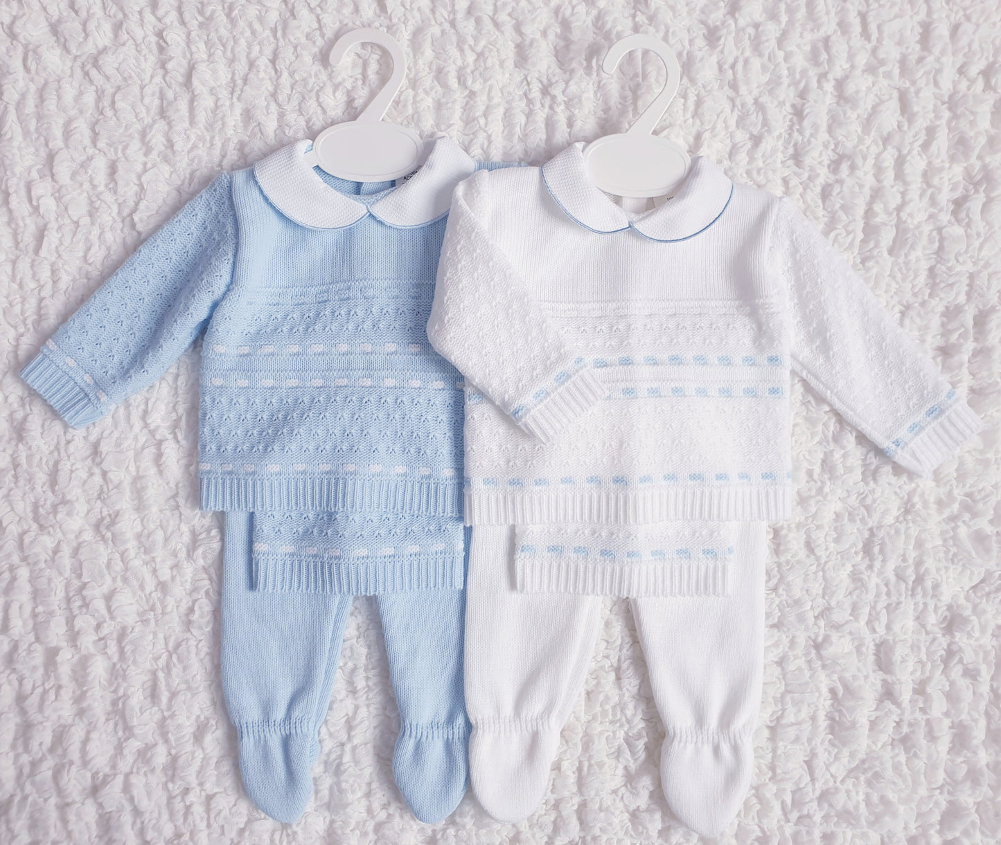 Baby Boys Spanish Knitted Set Blue White
