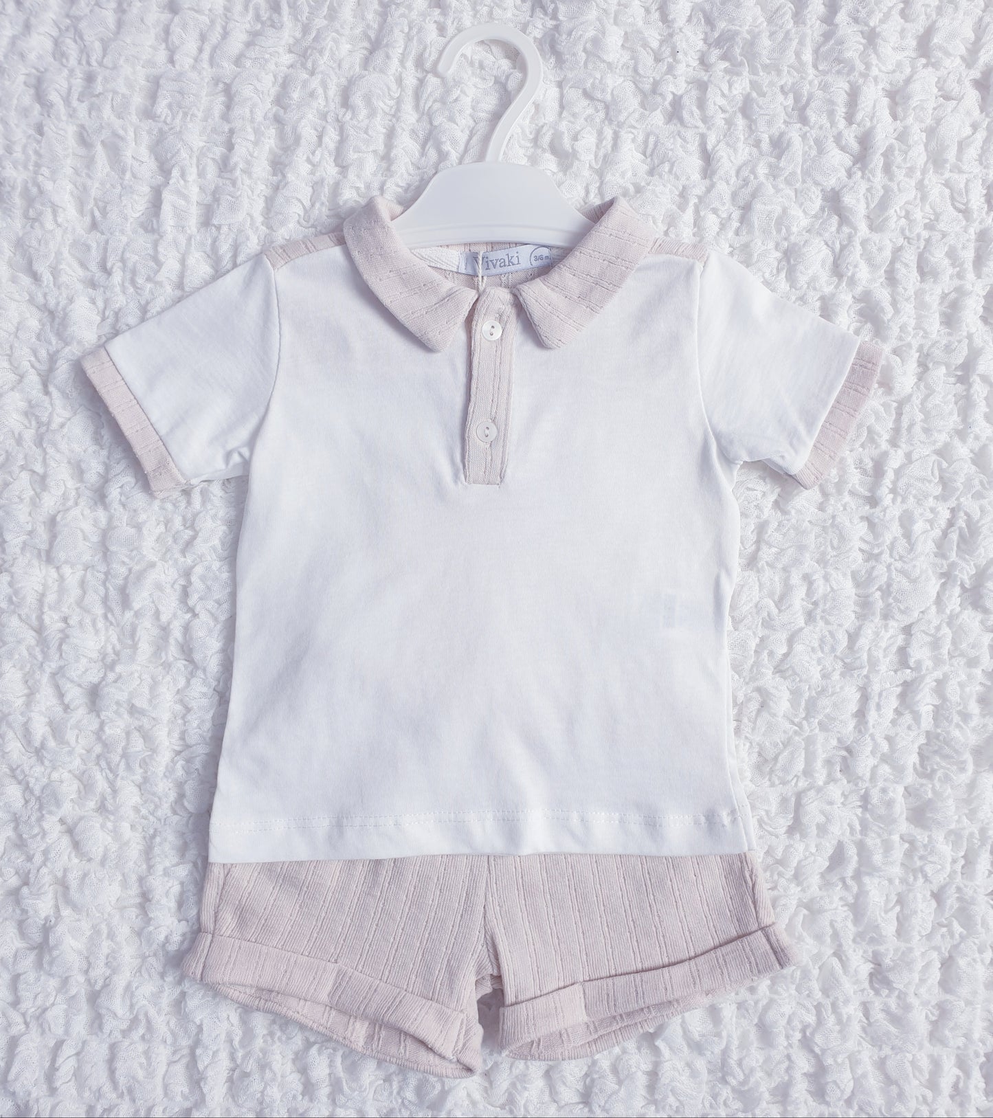 Baby Boys Shorts Set Blue Beige