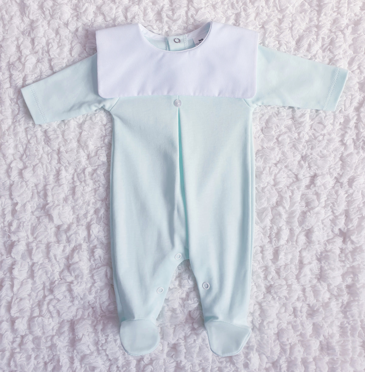 Baby Boys Square Bib Babygrow Blue Mint Lemon
