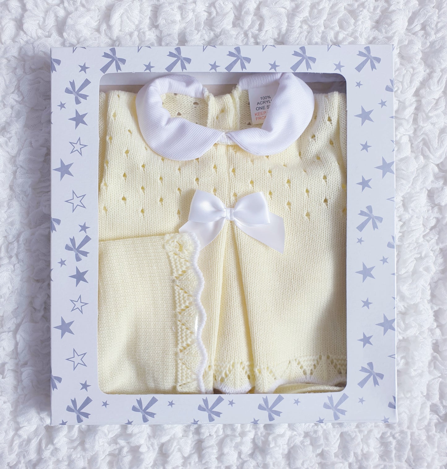 Baby Girls Lemon Spanish Knitted 3 Piece Jam Pants Set