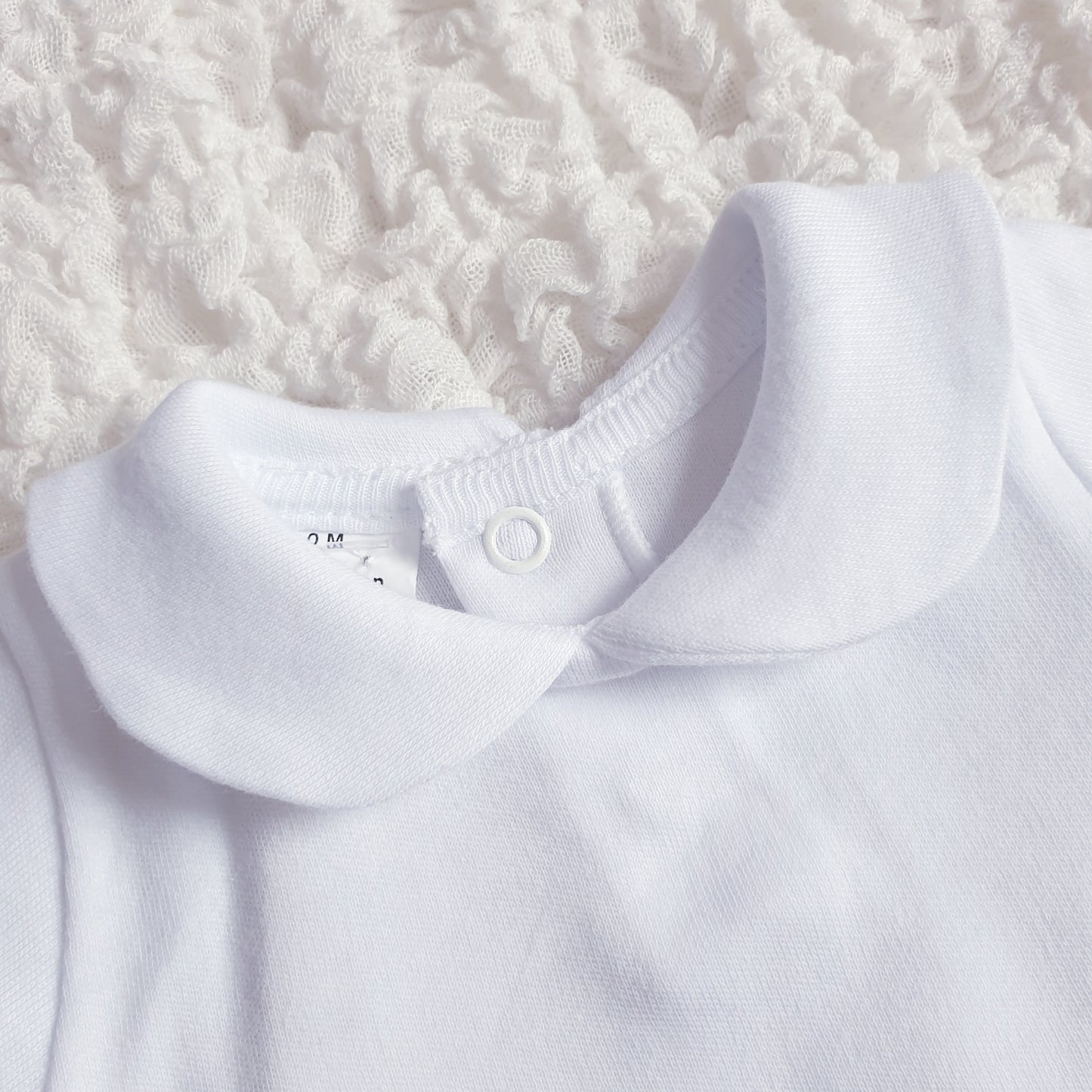 White Peter Pan & Frill Collar Baby Vest