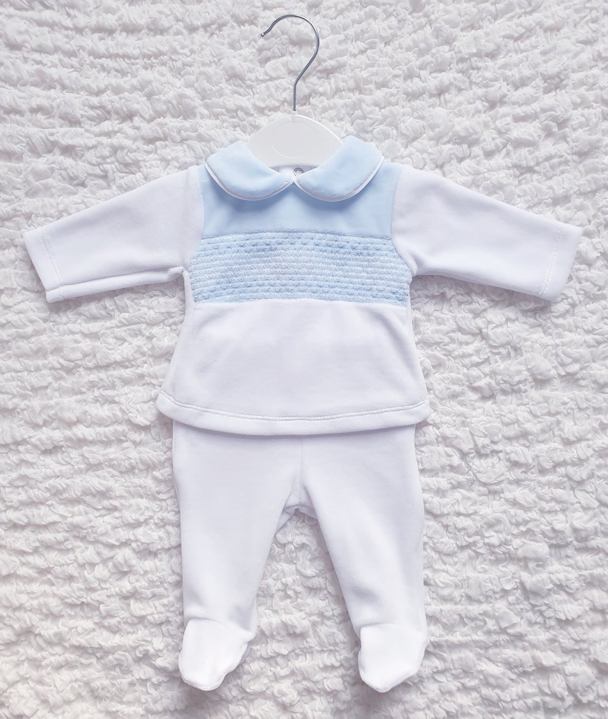 Baby Boys Velour Smocked 2 Piece Set