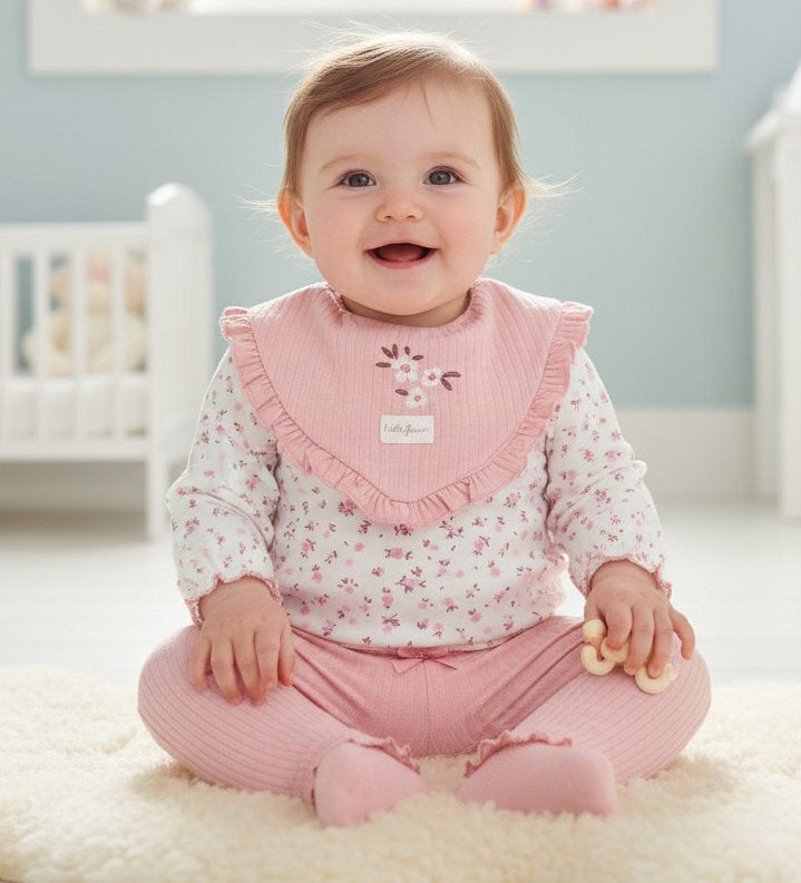 Baby Girls Dusky Pink Floral Leggings Set