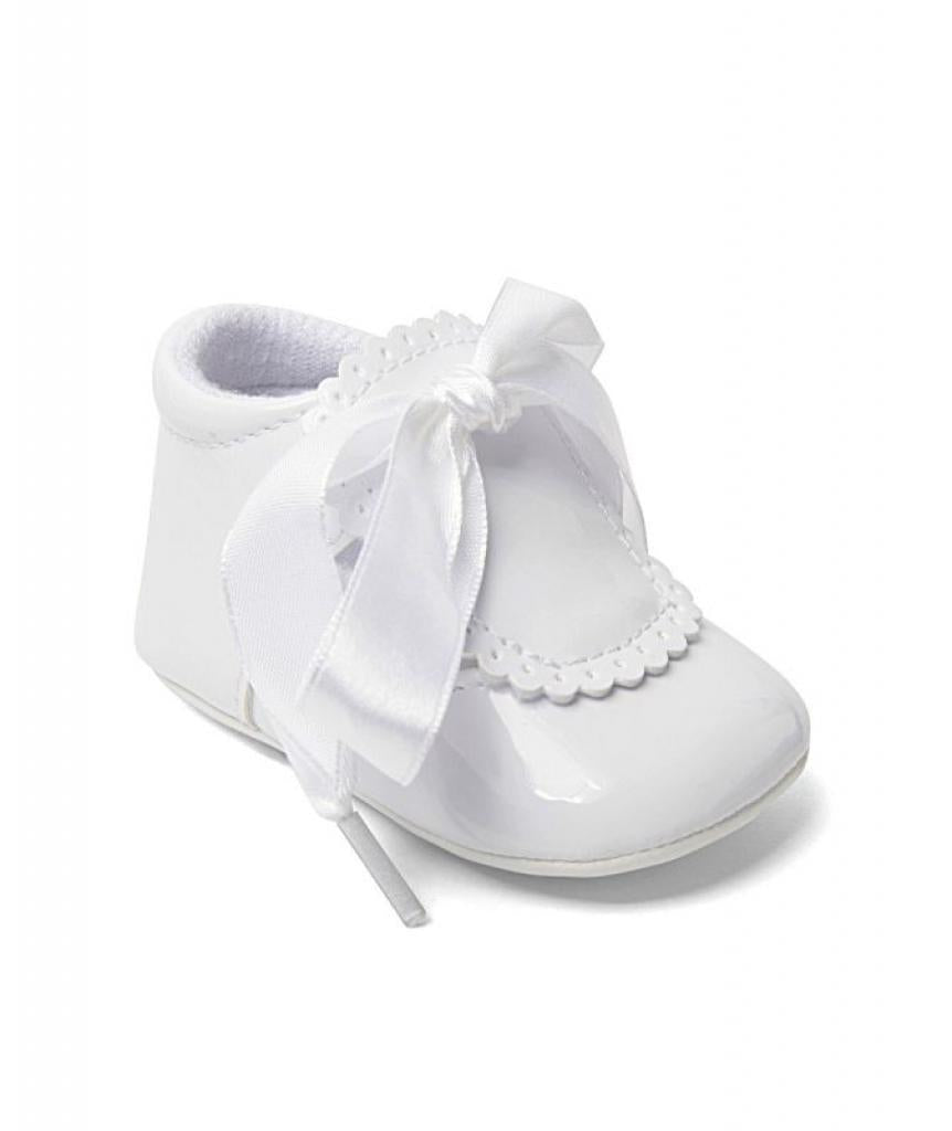 Baby Patent Soft Sole Ribbon Bow Shoes Pink White Blue