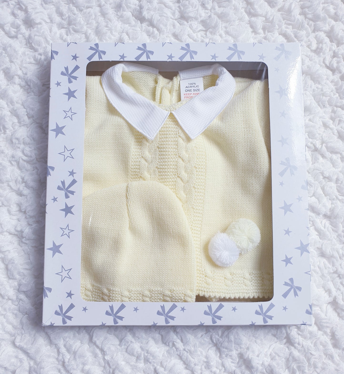 Baby Boys Lemon Spanish Knitted 3 Piece Jam Pants Set