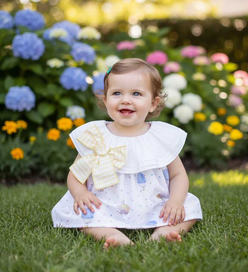 Baby Girls Hot Air Balloon Dress & Pants Pink Lemon