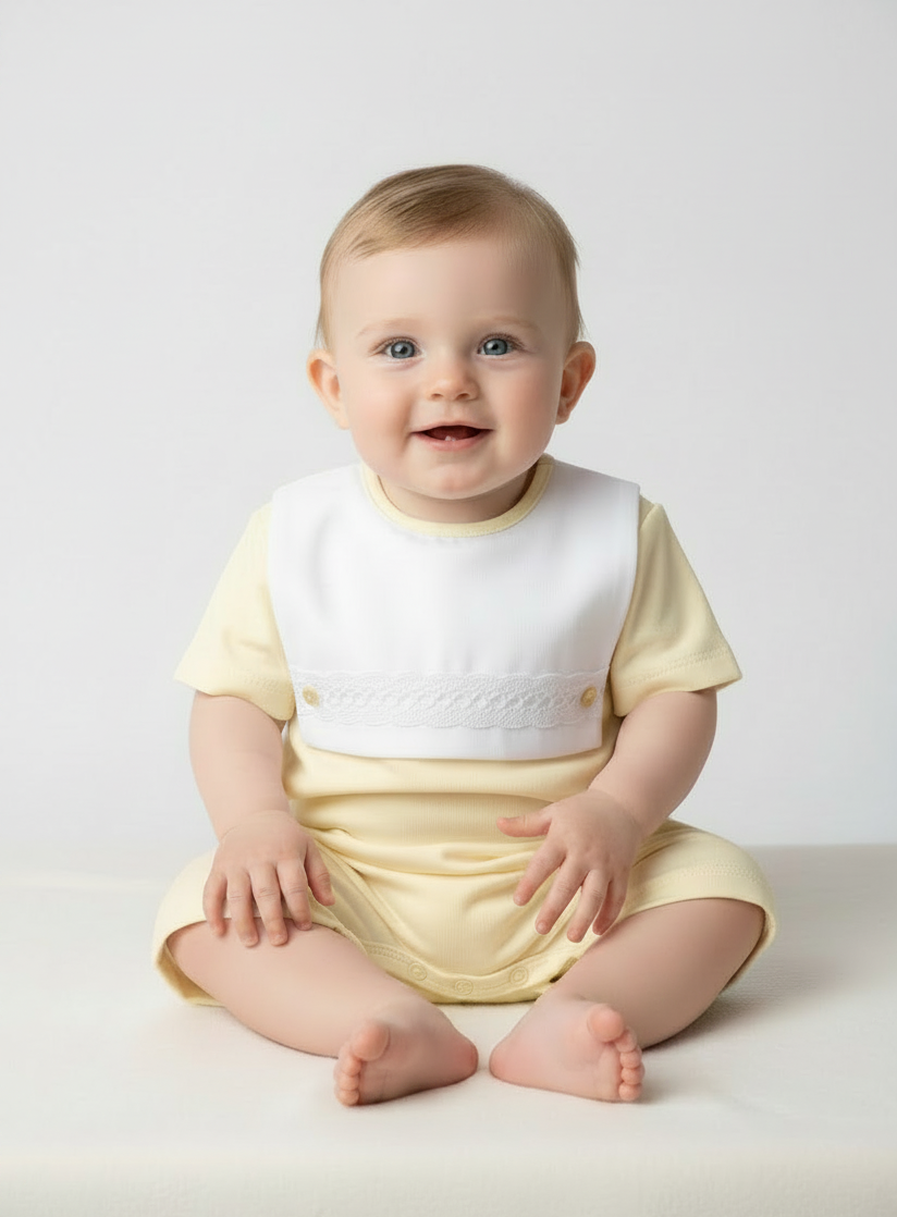 Baby Boys Spanish Square Bib Romper