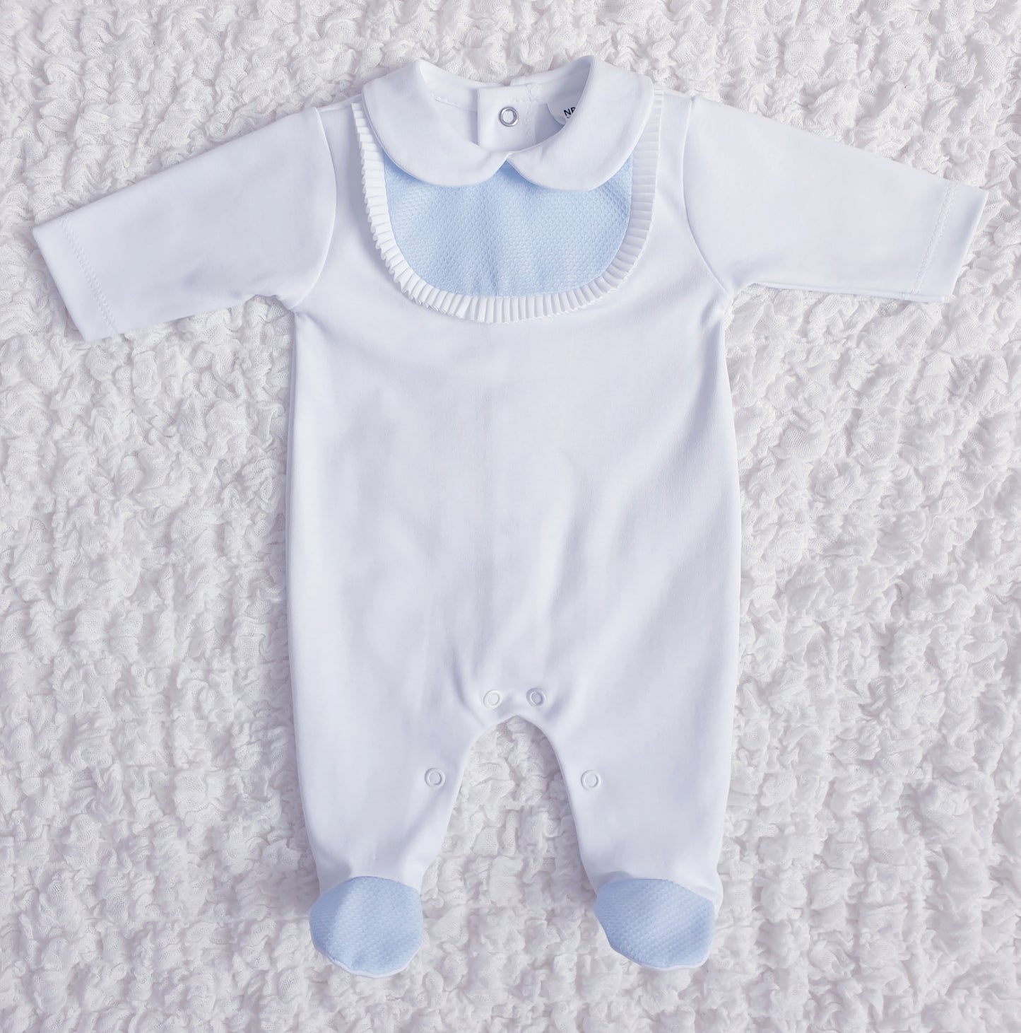 Baby Boys Spanish Babygrow Blue White Mint