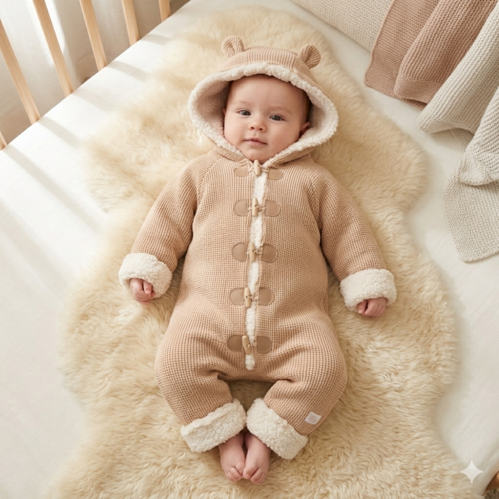 Baby Beige Borg Sherpa All In One