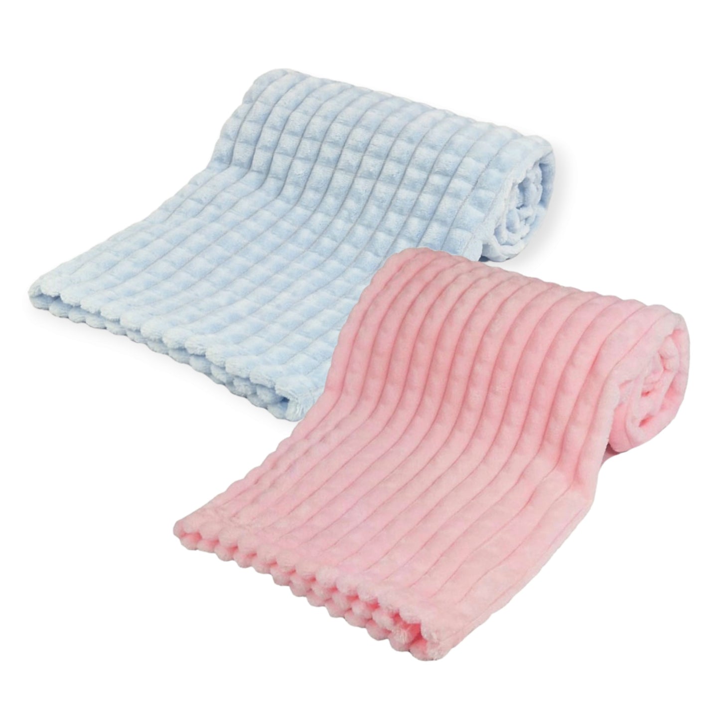 Pink/Blue Soft Baby Waffle Blanket