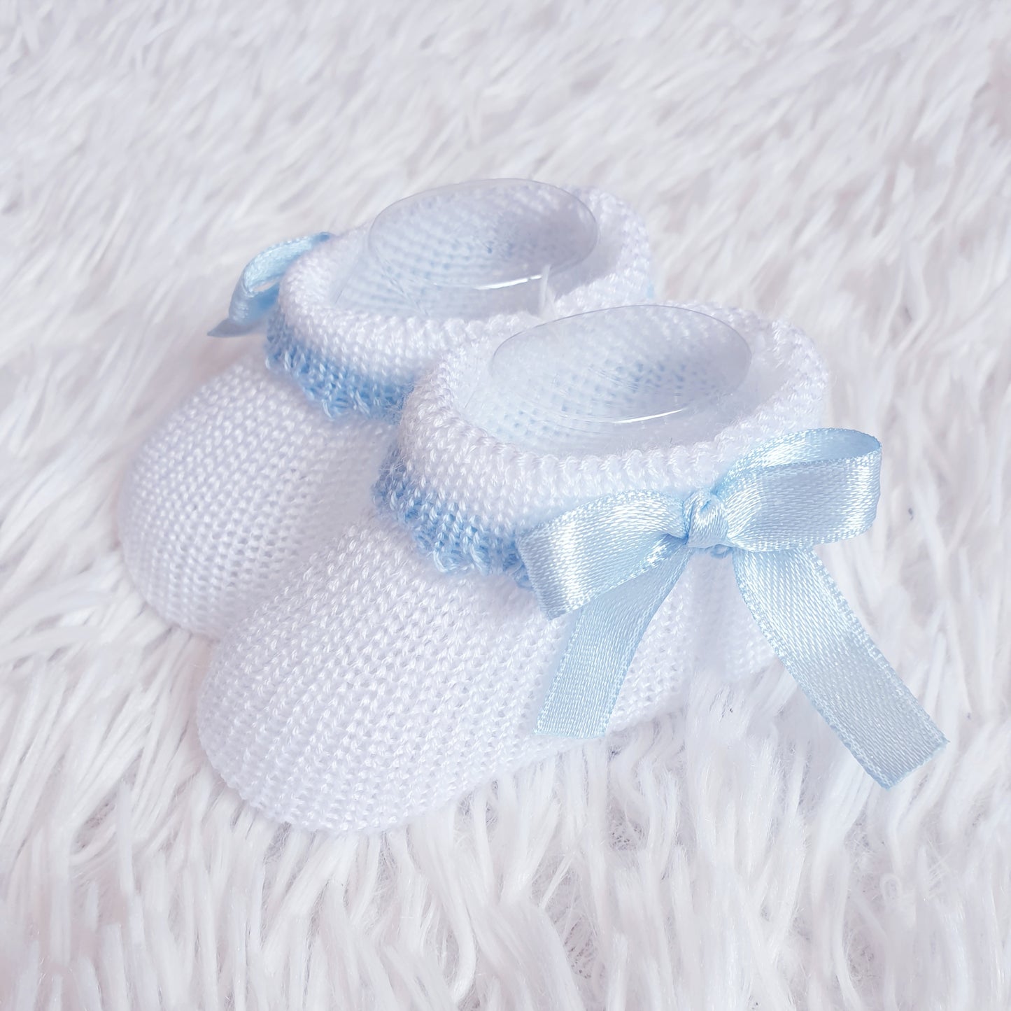 Knitted Bow Baby Booties