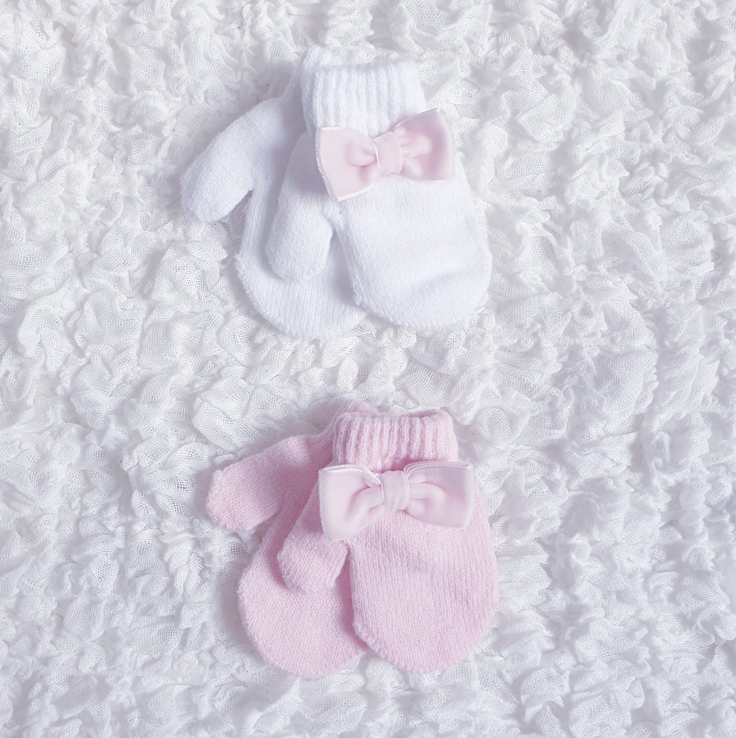 Baby Girls Bow Mittens 0-3Y