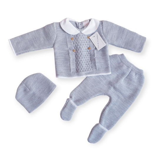 Baby Boys Grey Spanish Knitted Set