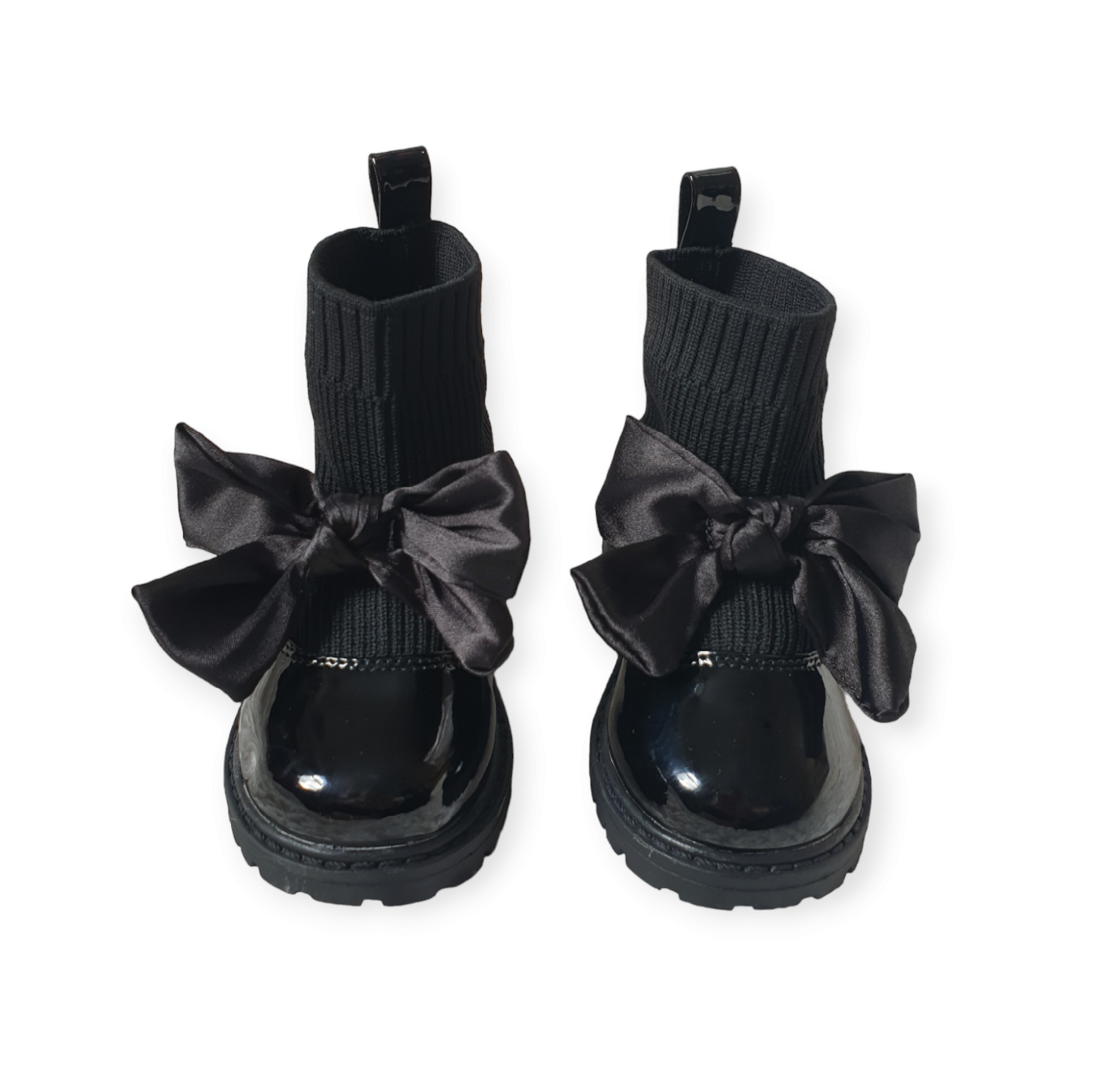 Infant Girls Black Bow Sock Boots