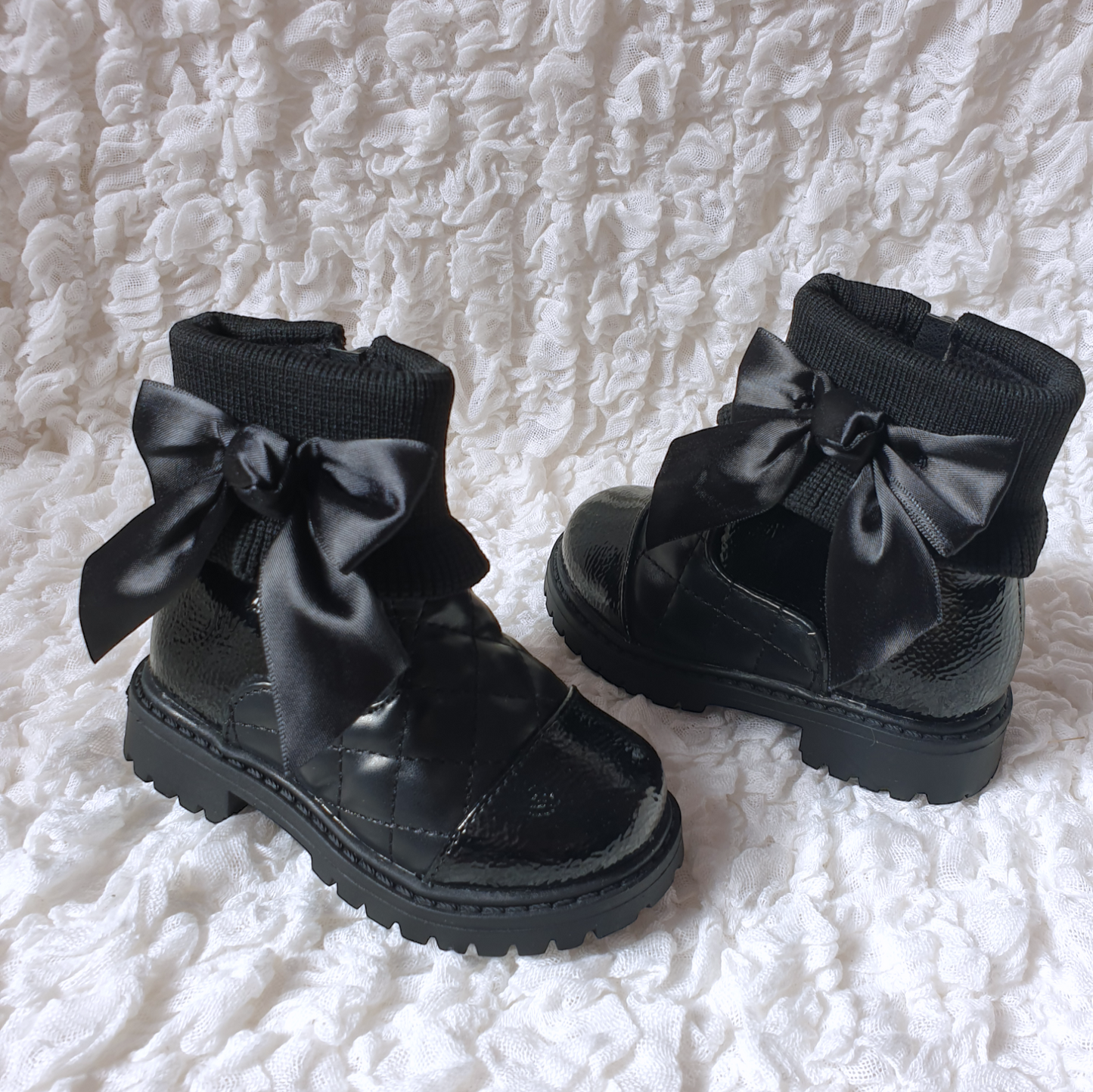 Infant Girls Black Bow Boots