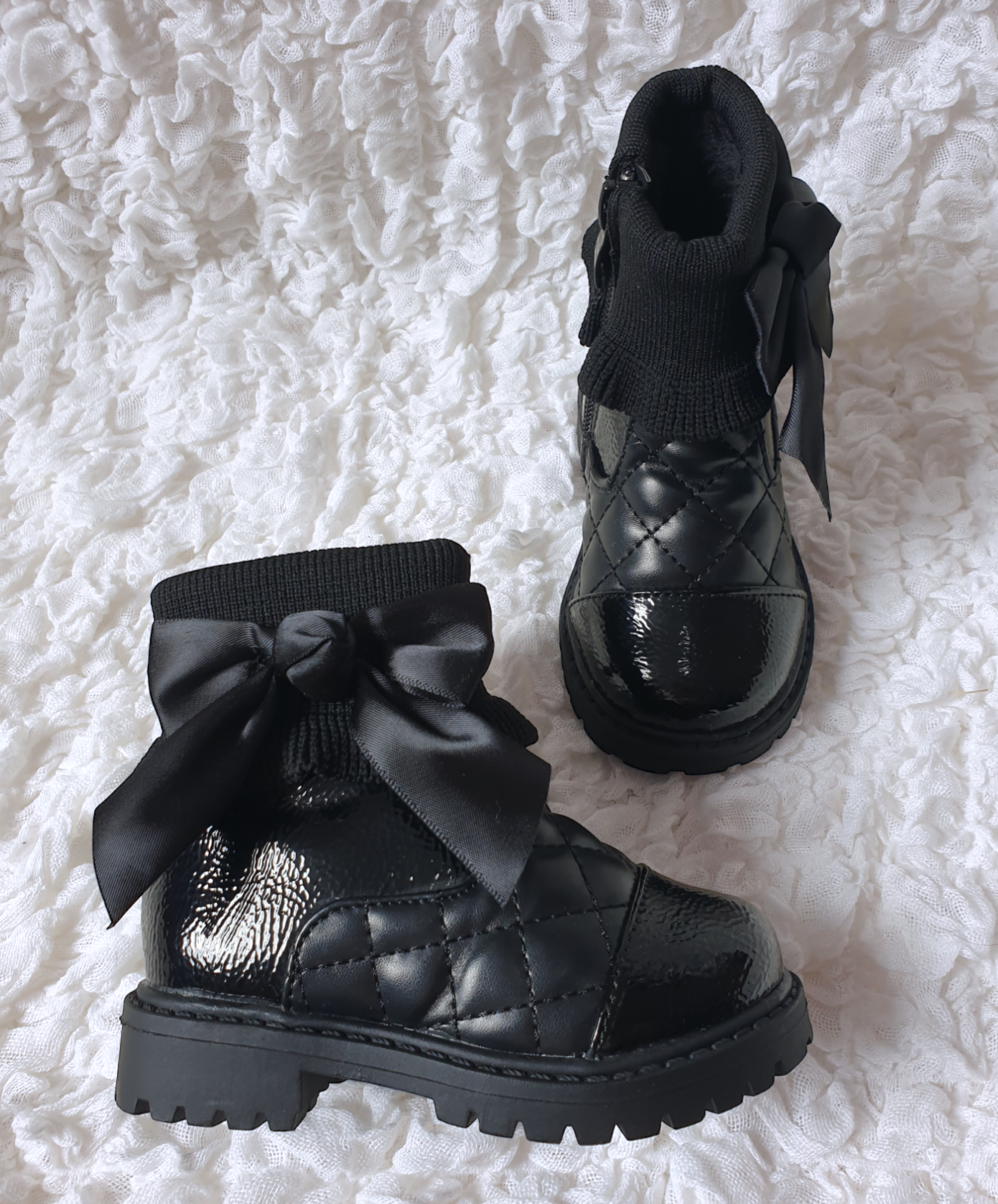 Infant Girls Black Bow Boots