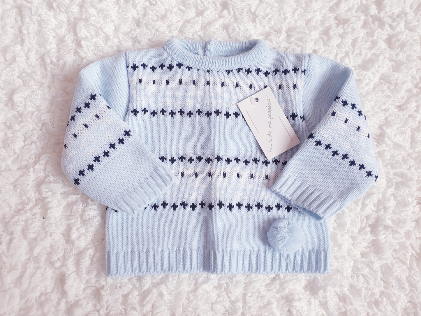 Baby Boys Blue/Navy Spanish Knitted Set