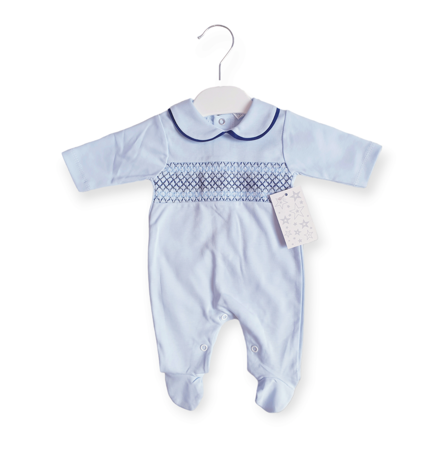 Spanish Baby Boys Smocked Babygrow