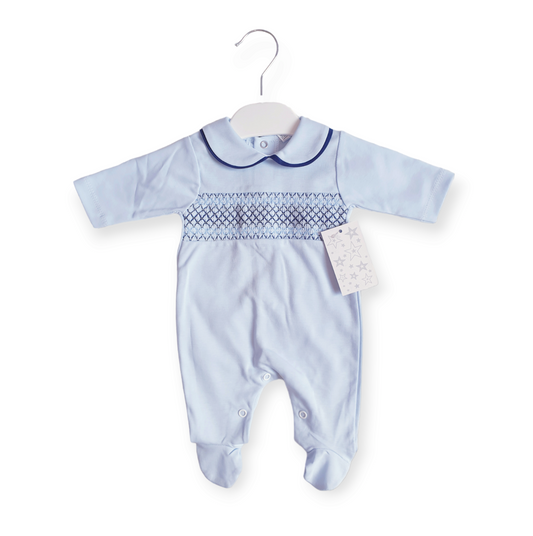 Spanish Baby Boys Smocked Babygrow