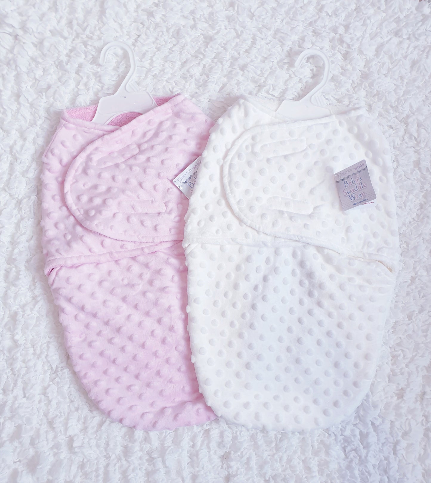 White/Pink Baby Swaddle Wrap