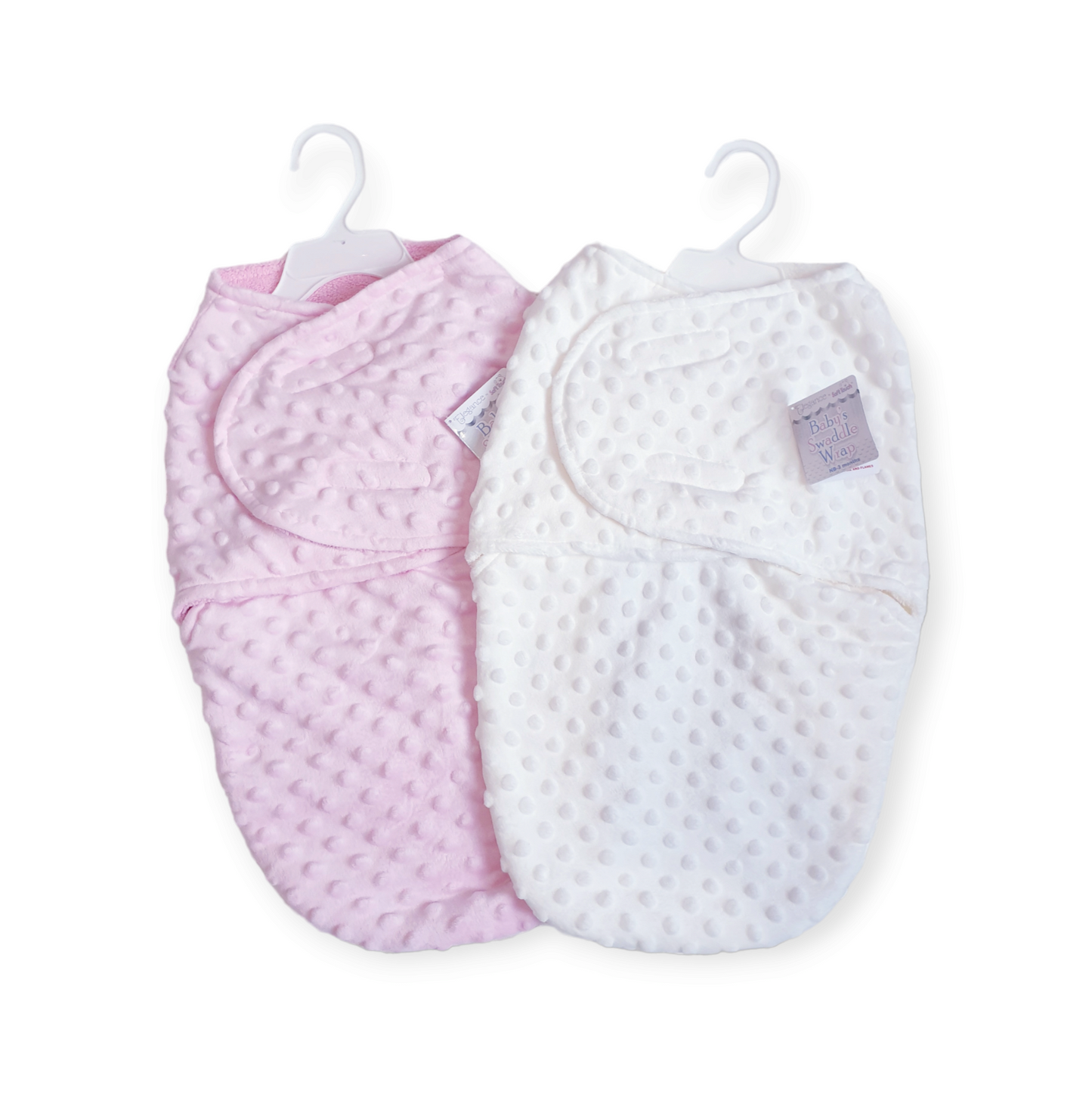 White/Pink Baby Swaddle Wrap