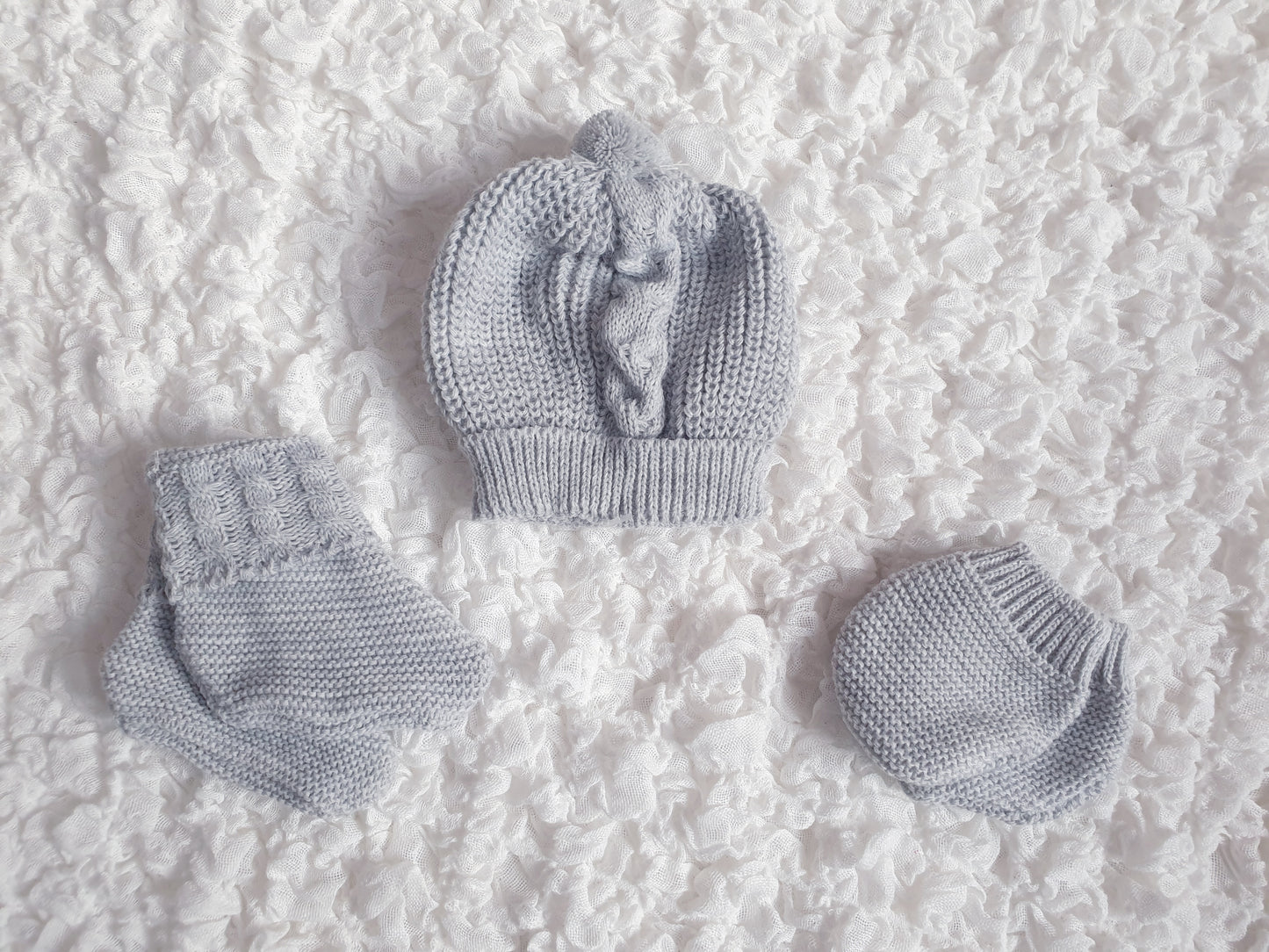 Baby Boys Spanish Knitted Grey All In One Set