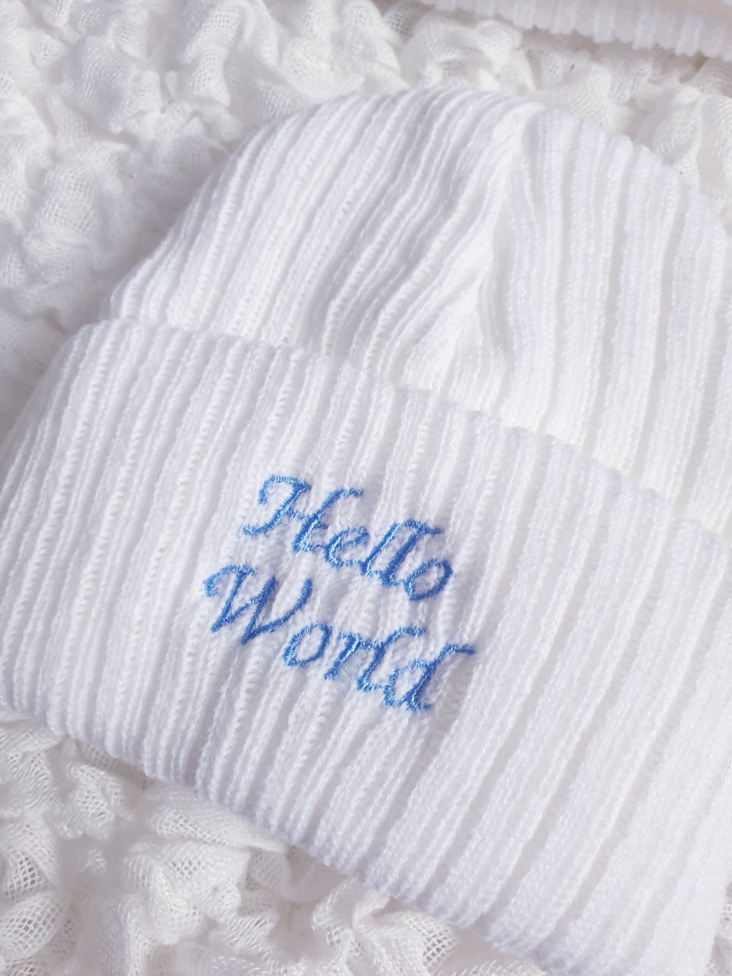 Newborn Baby Hat Hello World/Just Arrived