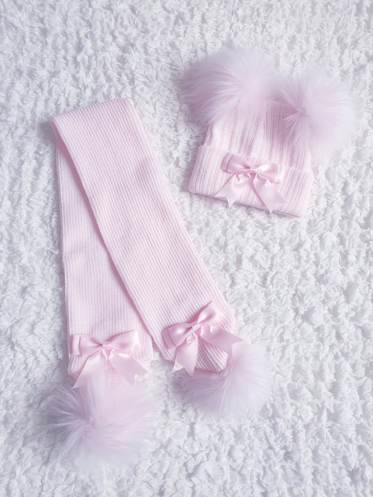 Girls Bow Hat & Scarf Sets