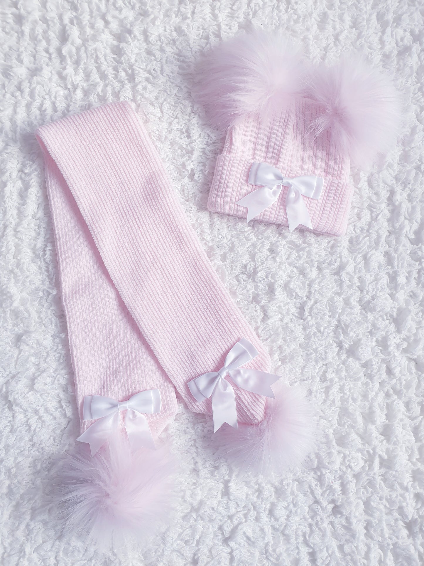 Girls Bow Hat & Scarf Sets