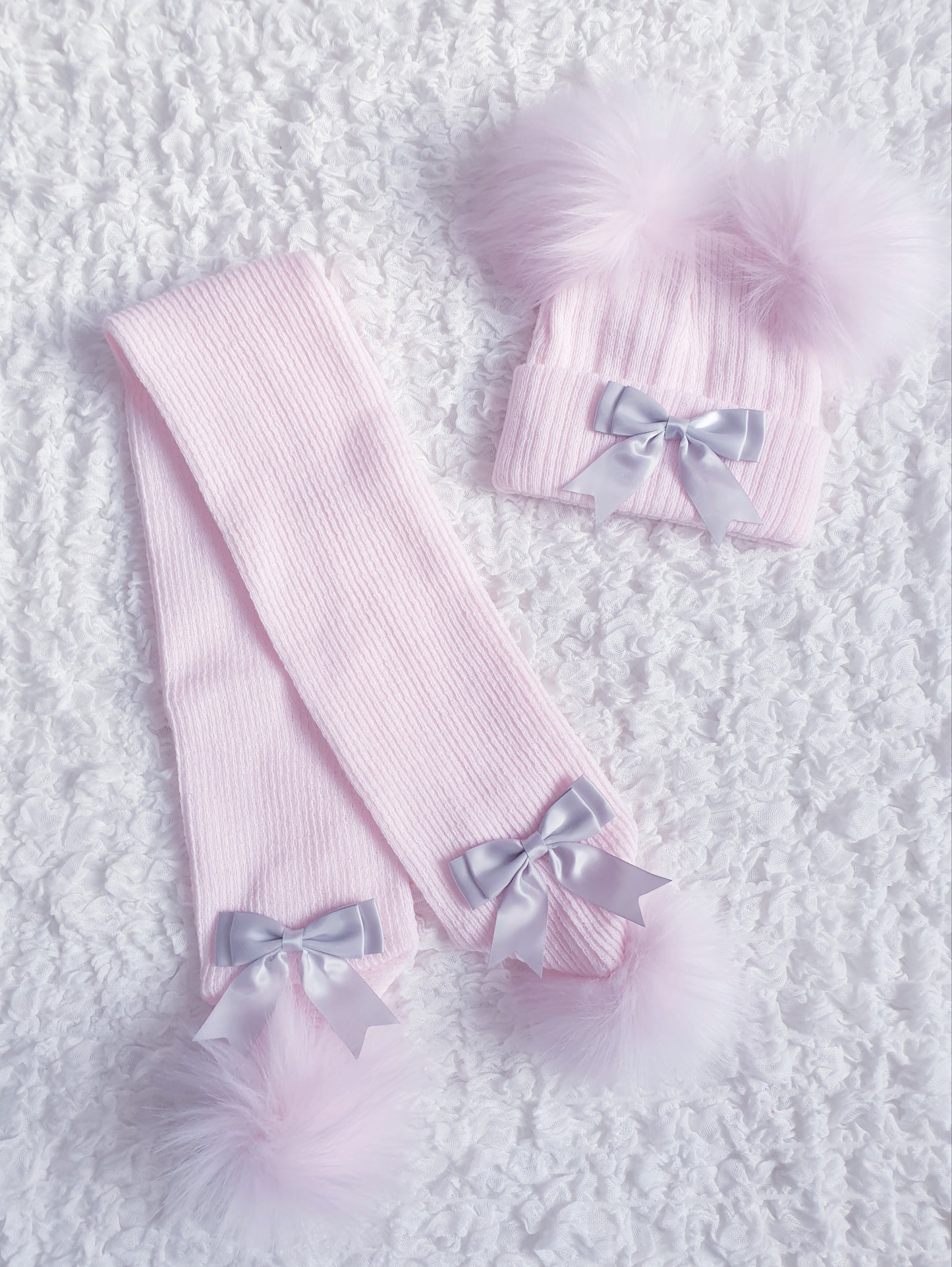 Girls Bow Hat & Scarf Sets