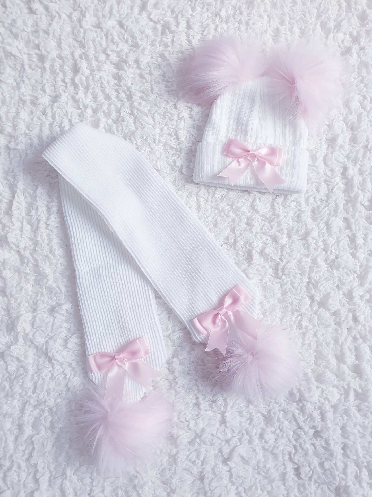 Girls Bow Hat & Scarf Sets