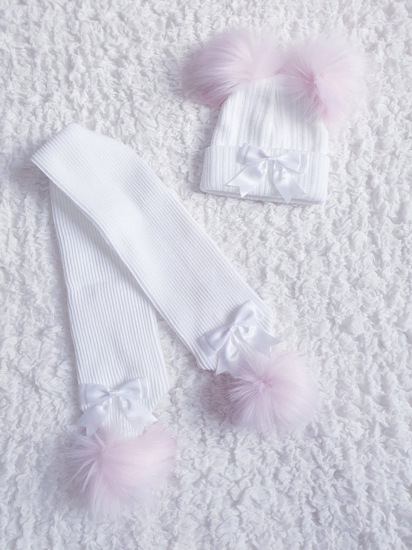 Girls Bow Hat & Scarf Sets