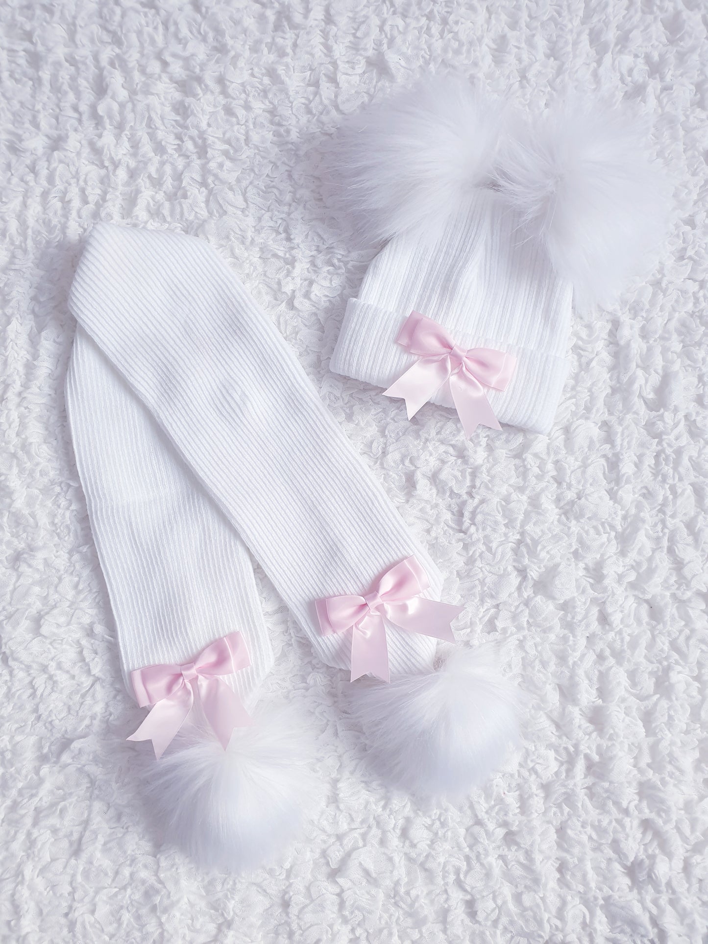 Girls Bow Hat & Scarf Sets