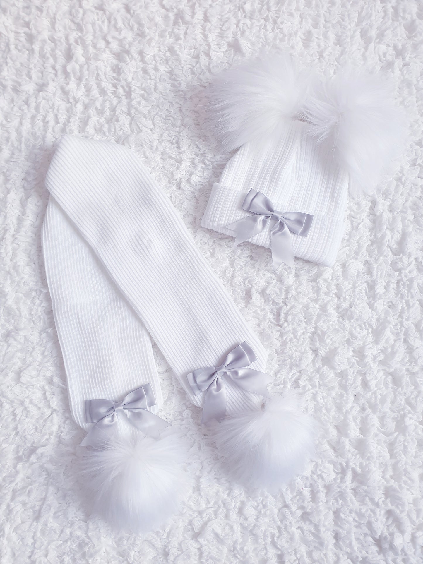 Girls Bow Hat & Scarf Sets