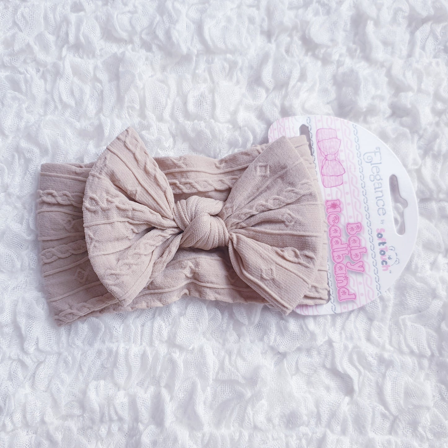 Baby Girls Beige Big Bow Headband