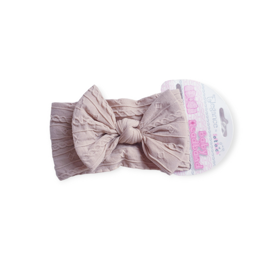 Baby Girls Beige Big Bow Headband