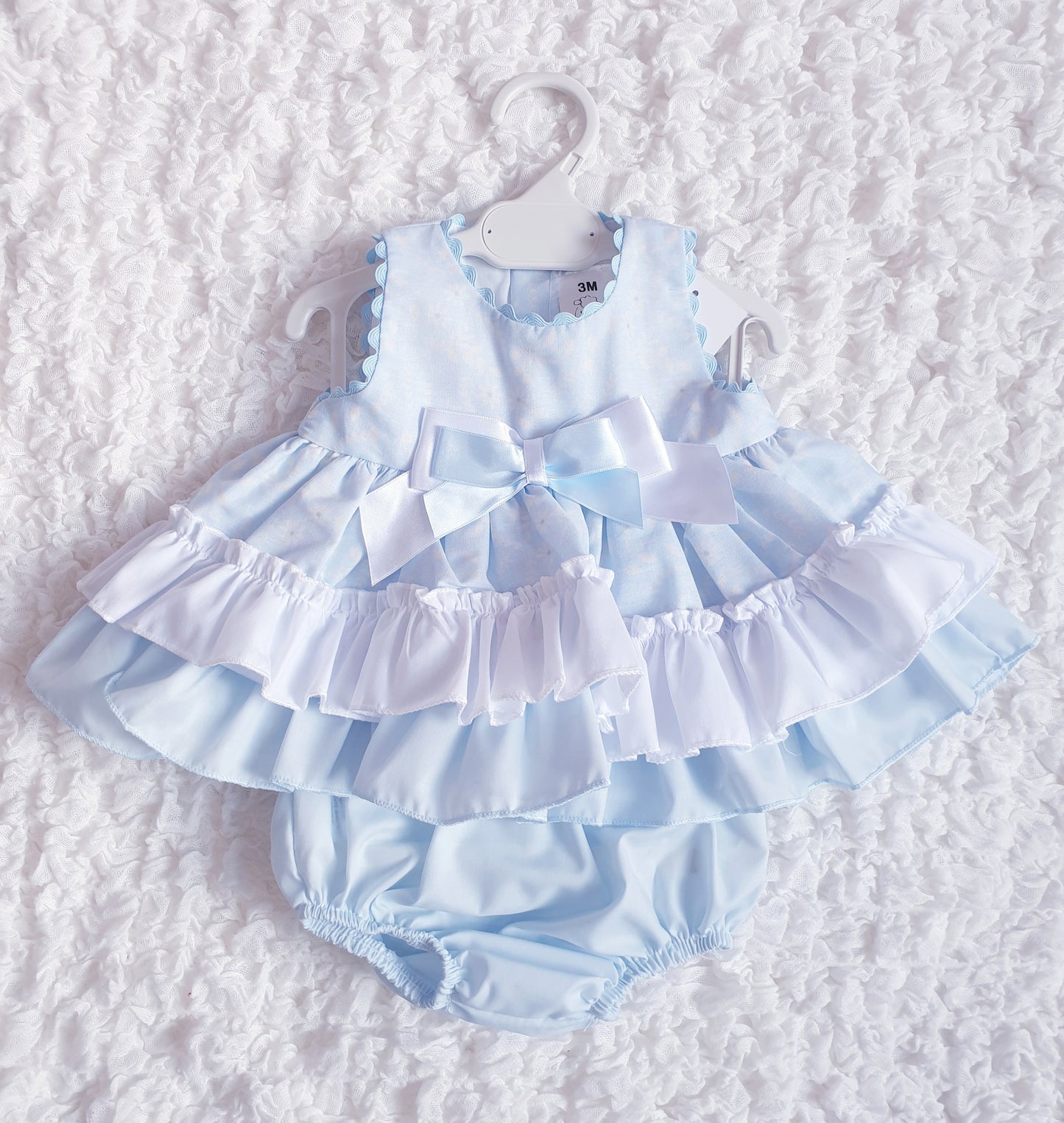 Girls Wee Me Pale Blue Puff Ball Dress & Pants