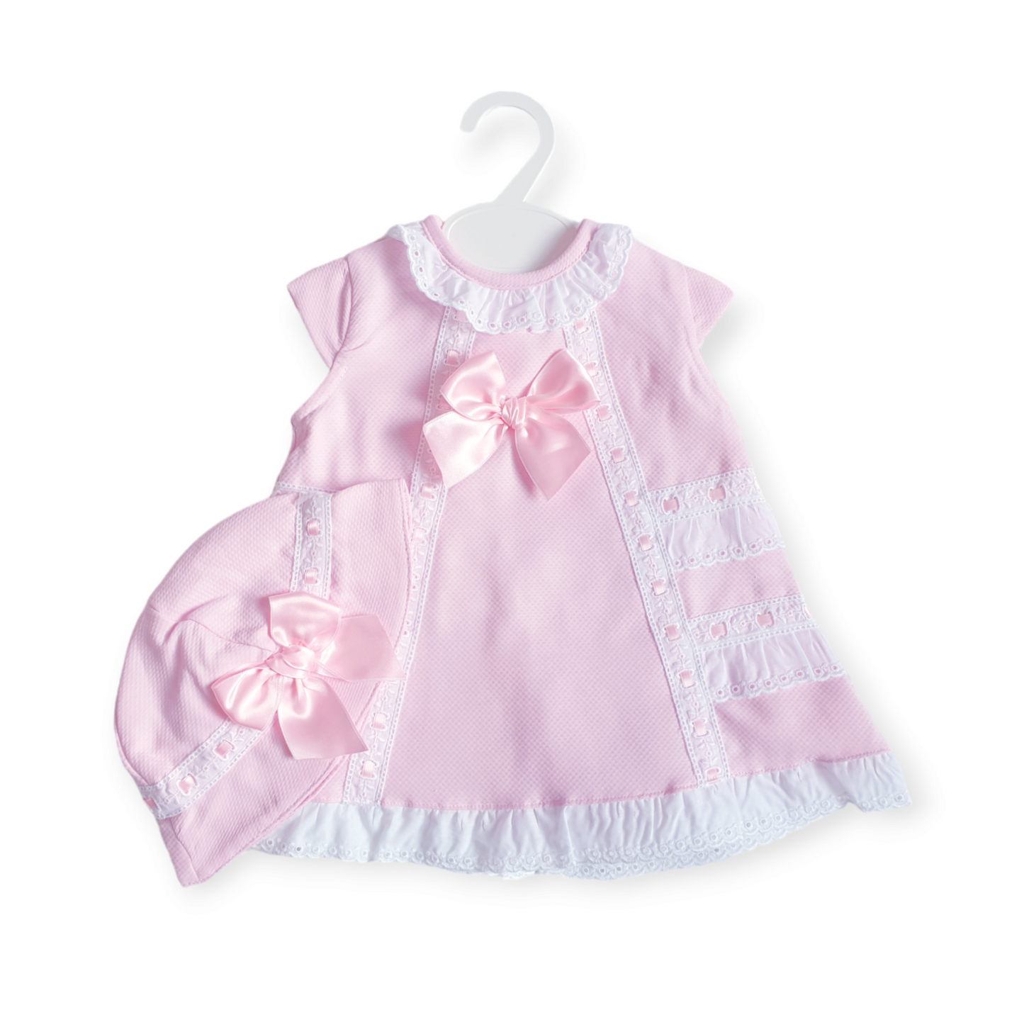 Baby Girls Pink Spanish Summer Dress & Hat