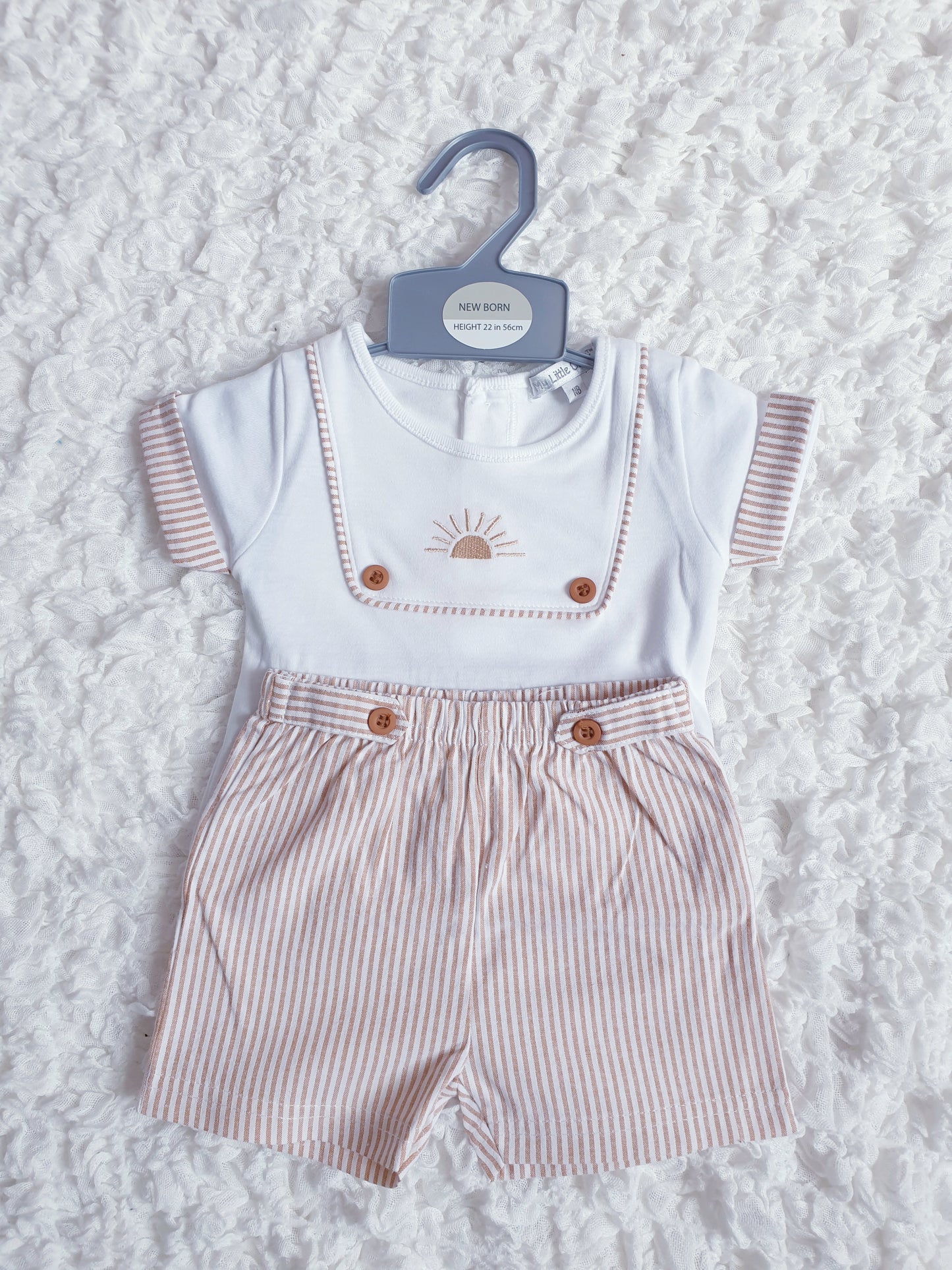 Baby Boys Biscuit/Beige Sunrise Shorts Set